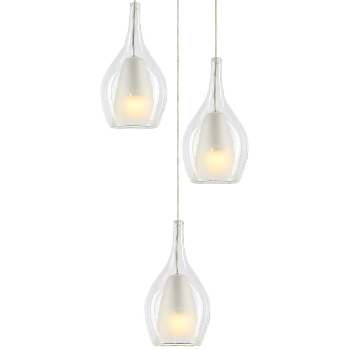 Jericho 3 Light Chrome Pendant Ceiling Light