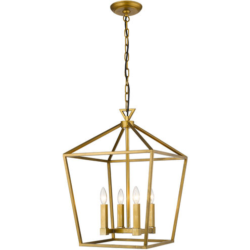 Canada 4 Light 17 inch Shiny Nickel Chandelier Ceiling Light, Candle Light