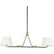 Crown Heights 2 Light 52 inch Aged Brass and Distressed Bronze Linear Ceiling Light