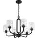 Collins 6 Light 26 inch Flat Black Chandelier Ceiling Light