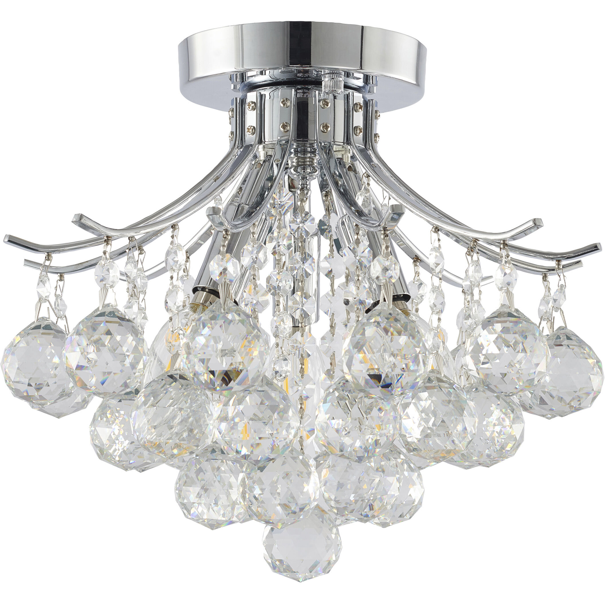 Canada 3 Light 12 inch Chrome Semi Flush Mount Ceiling Light