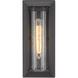 Smyth 1 Light 14 inch Natural Black Outdoor Wall Mount in Seeded Glass