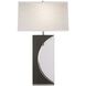 Half Moon 30 inch 100 watt Charcoal Gray and Brushed Nickel Table Lamp Portable Light