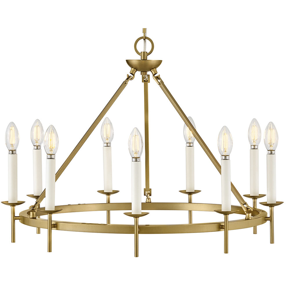 Copley 9 Light 27.75 inch Lacquered Brass Chandelier Ceiling Light