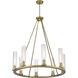 Beau 8 Light 33 inch Rubbed Brass Chandelier Ceiling Light