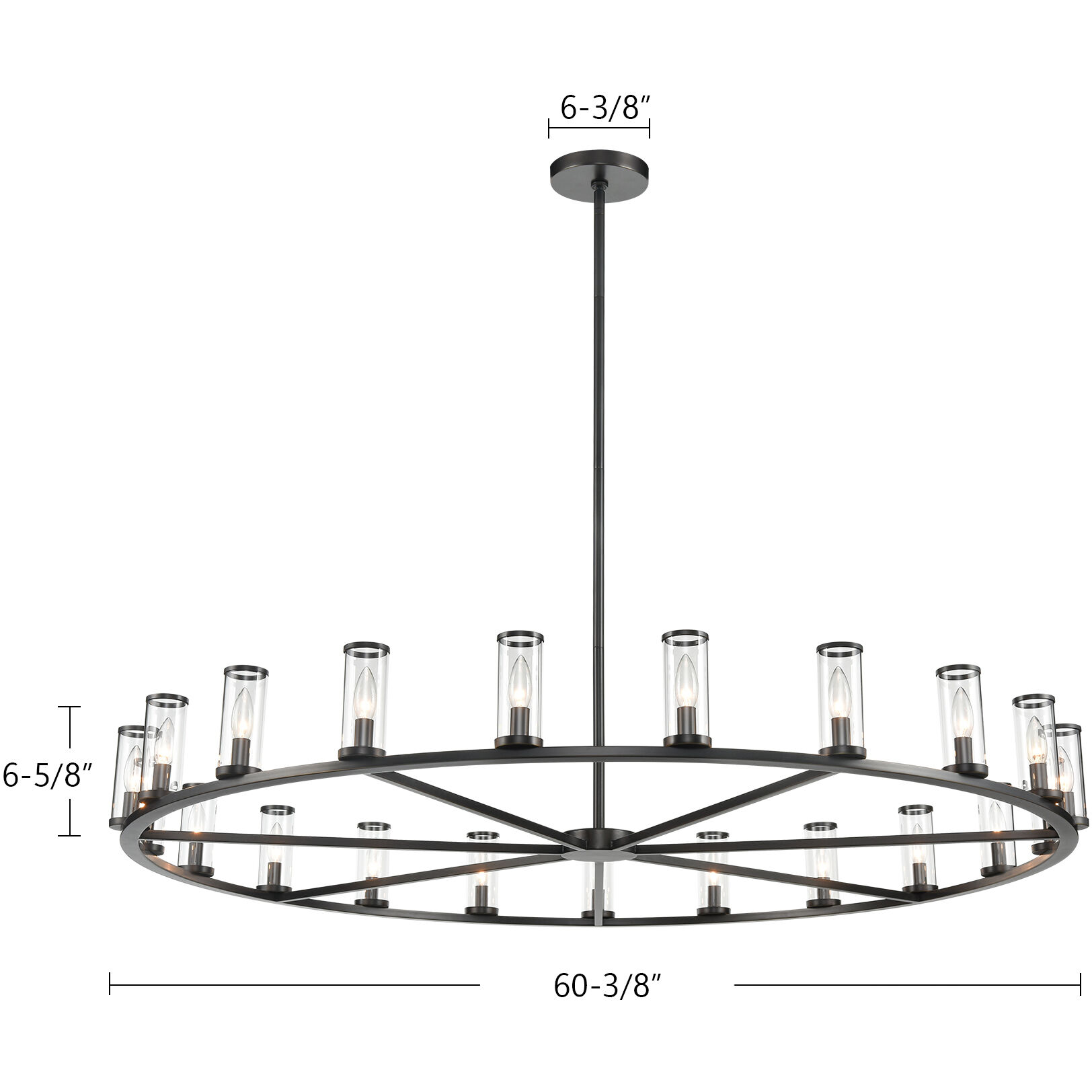Revolve 21 Light 60.38 inch Clear Glass/Urban Bronze Chandelier Ceiling Light