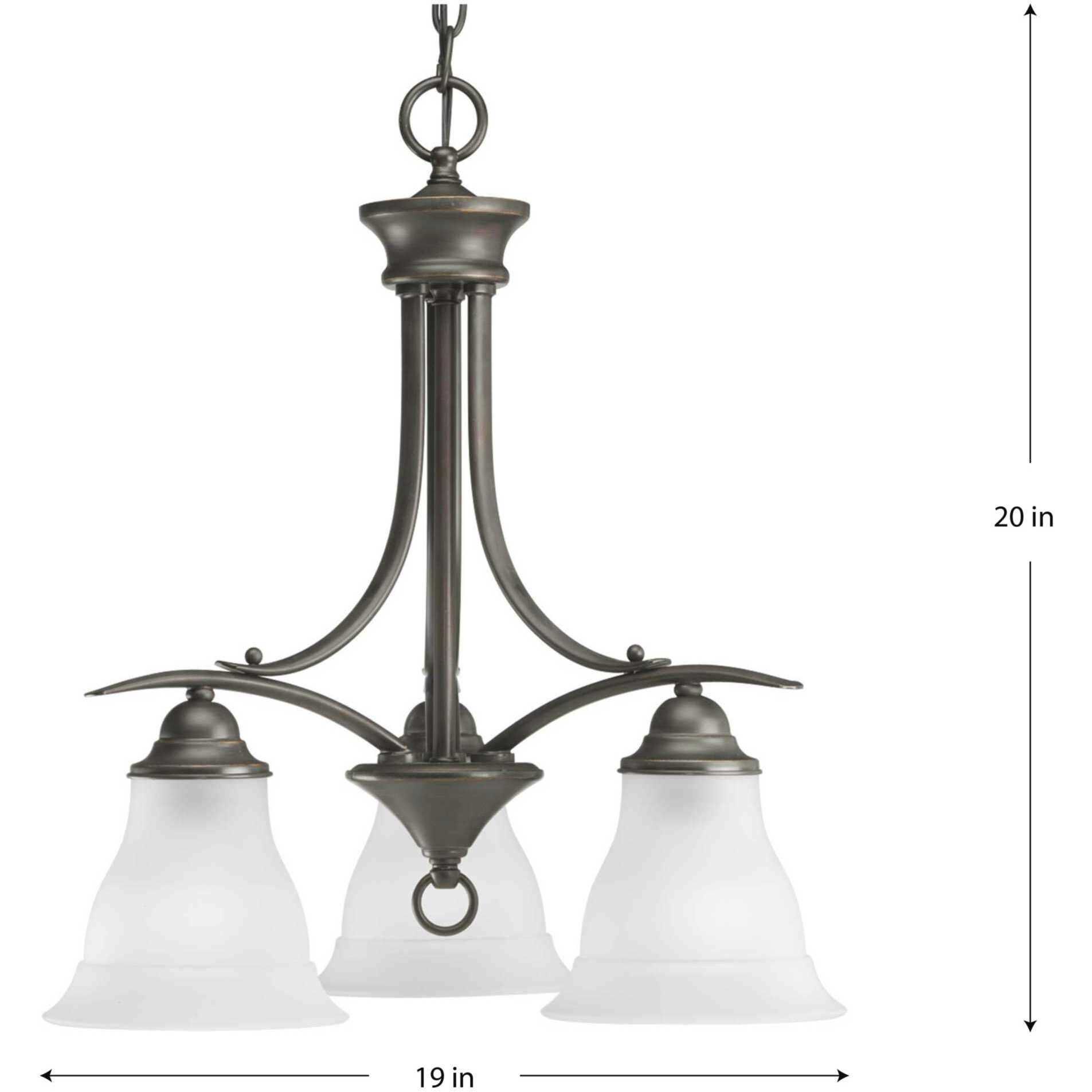 Trinity 3 Light 19 inch Antique Bronze Chandelier Ceiling Light