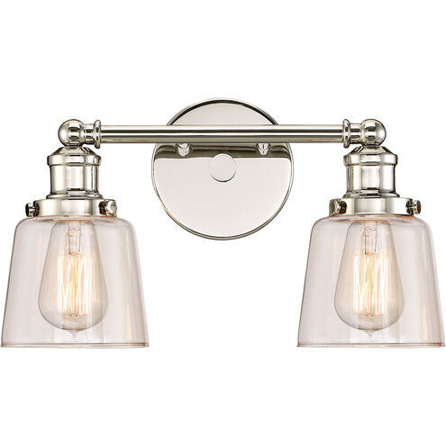 Union 2 Light 15 inch Polished Nickel Bath Light Wall Light