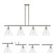 Ballston Ballston Cone LED 48 inch Polished Nickel Island Light Ceiling Light in Clear Glass