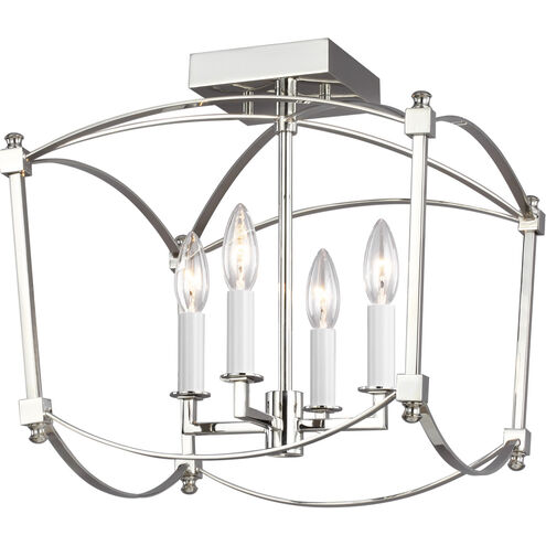 Sean Lavin Thayer 4 Light 14.38 inch Polished Nickel Semi-Flush Mount Ceiling Light