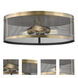 Meshsmith 3 Light 18 inch Natural Brass Flush Mount Ceiling Light in Natural Brass Steel