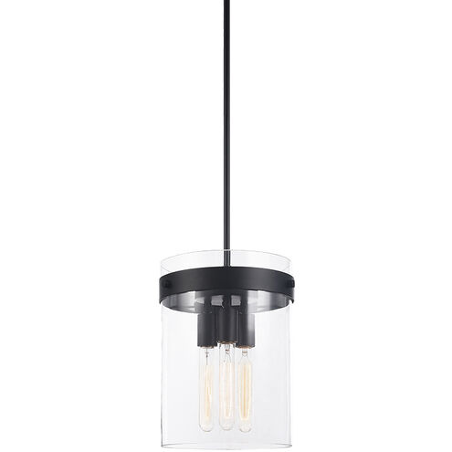 Zale 3 Light 11 inch Black Pendant Ceiling Light