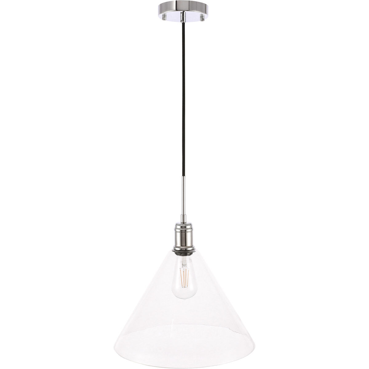Hugh 1 Light 13.75 inch Chrome Pendant Ceiling Light