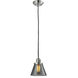 Franklin Restoration Cone 1 Light 6 inch Polished Nickel Mini Pendant Ceiling Light in Incandescent, Plated Smoke, Franklin Restoration