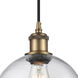 Ballston Athens LED 8 inch Brushed Brass Mini Pendant Ceiling Light, Ballston