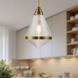 Willard Pendant Ceiling Light in Vintage Brass, Clear Prismatic Glass