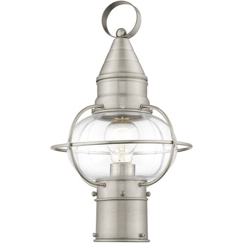 Newburyport 1 Light 15 inch Brushed Nickel Outdoor Post Top Lantern