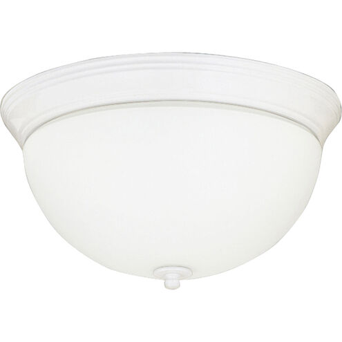 White Glass 3 Light 15 inch Textured White Close-to-Ceiling Ceiling Light
