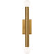 TOB by Thomas O'Brien Beckham Modern 2 Light 2.75 inch Burnished Brass ADA Wall Sconce Wall Light