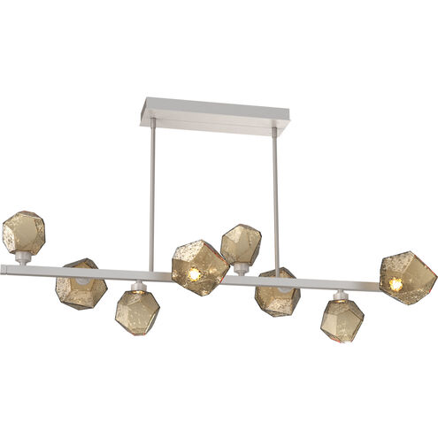 Gem LED Beige Silver Linear Multi-Pendant Ceiling Light in Bronze, 2700K LED, Twisted Branch
