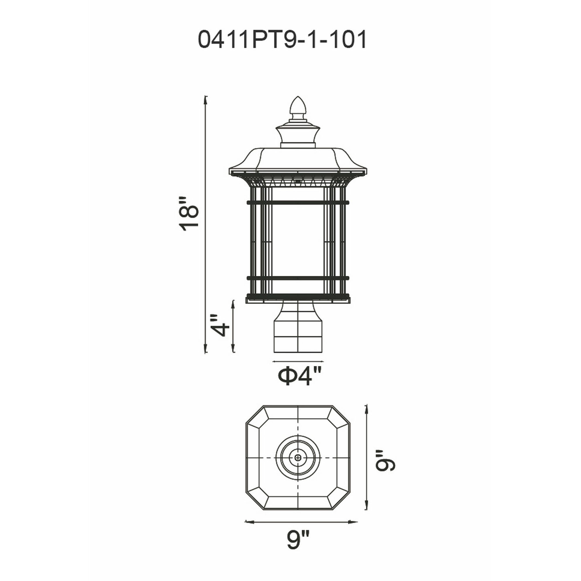 Blackburn 1 Light 18 inch Black Outdoor Lantern Head