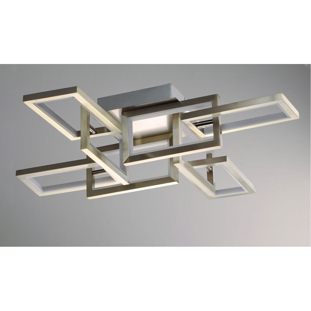 Link LED 29.25 inch Satin Nickel Flush Mount Chandelier Ceiling Light