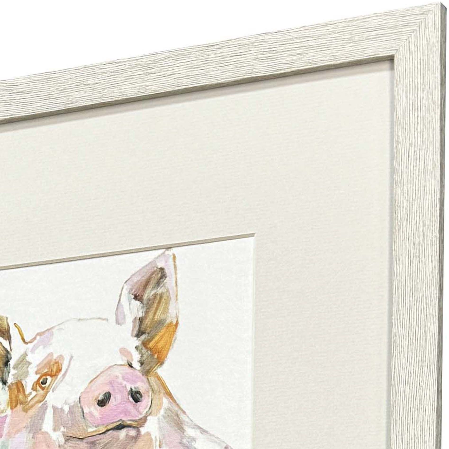 Barnyard Buds Pink and Multi and Green and Beige Framed Art, Propac