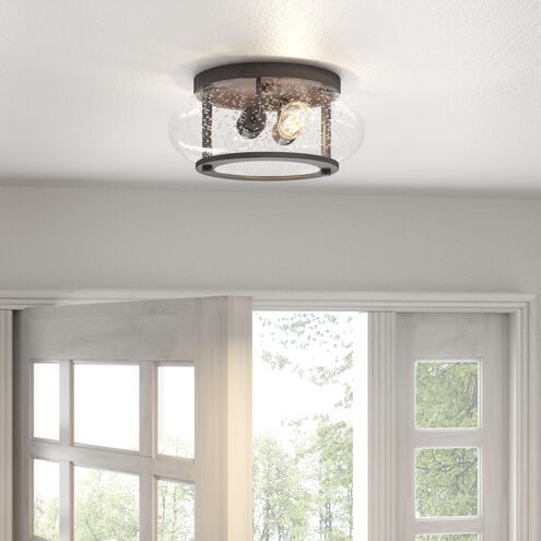 Trilogy 2 Light 12 inch Old Bronze Flush Mount Ceiling Light