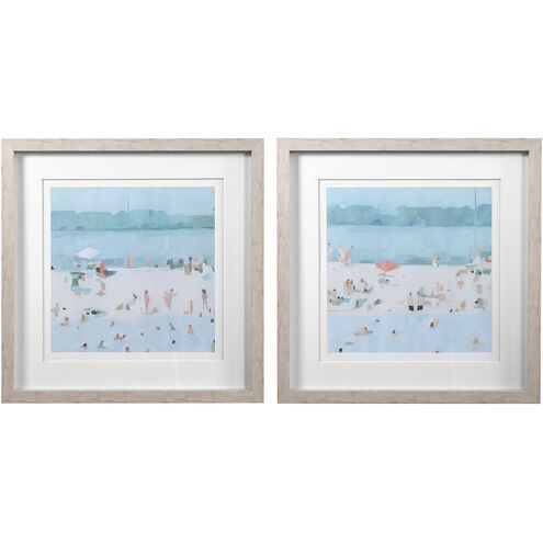 Sea Glass Sandbar 31 X 31 inch Framed Prints, Set of 2