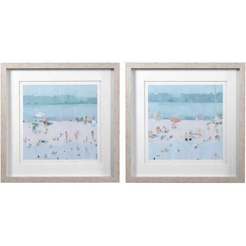 Sea Glass Sandbar 31 X 31 inch Framed Prints, Set of 2