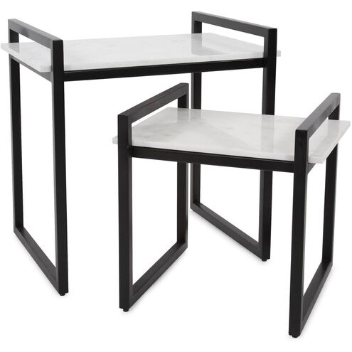 Santiago 24 X 18 inch Graphite and White Nesting Tables