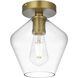 Gene 1 Light 8 inch Satin Gold Flush Mount Ceiling Light