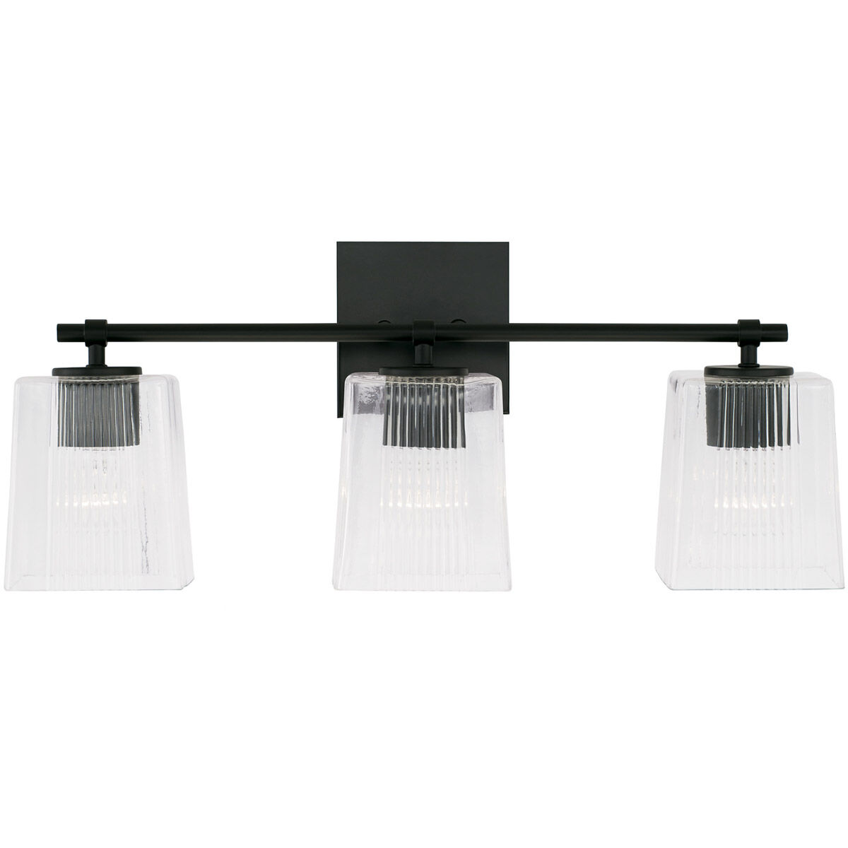 Lexi 3 Light 23 inch Matte Black Vanity Light Wall Light