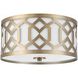 Jennings 3 Light 16.25 inch Aged Brass Flush Ceiling Light