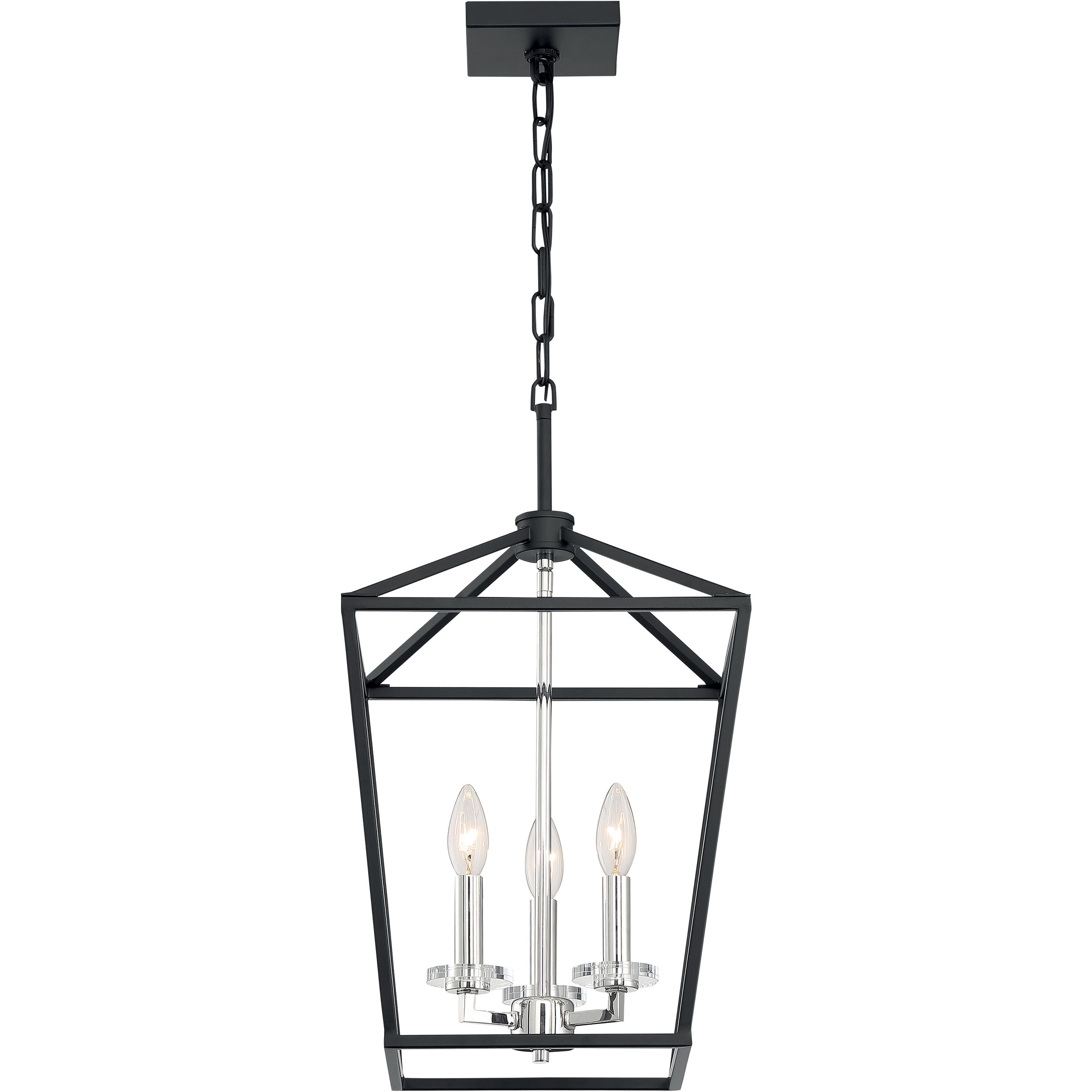 Storyteller 3 Light 12 inch Matte Black and Polished Nickel Accents Pendant Ceiling Light