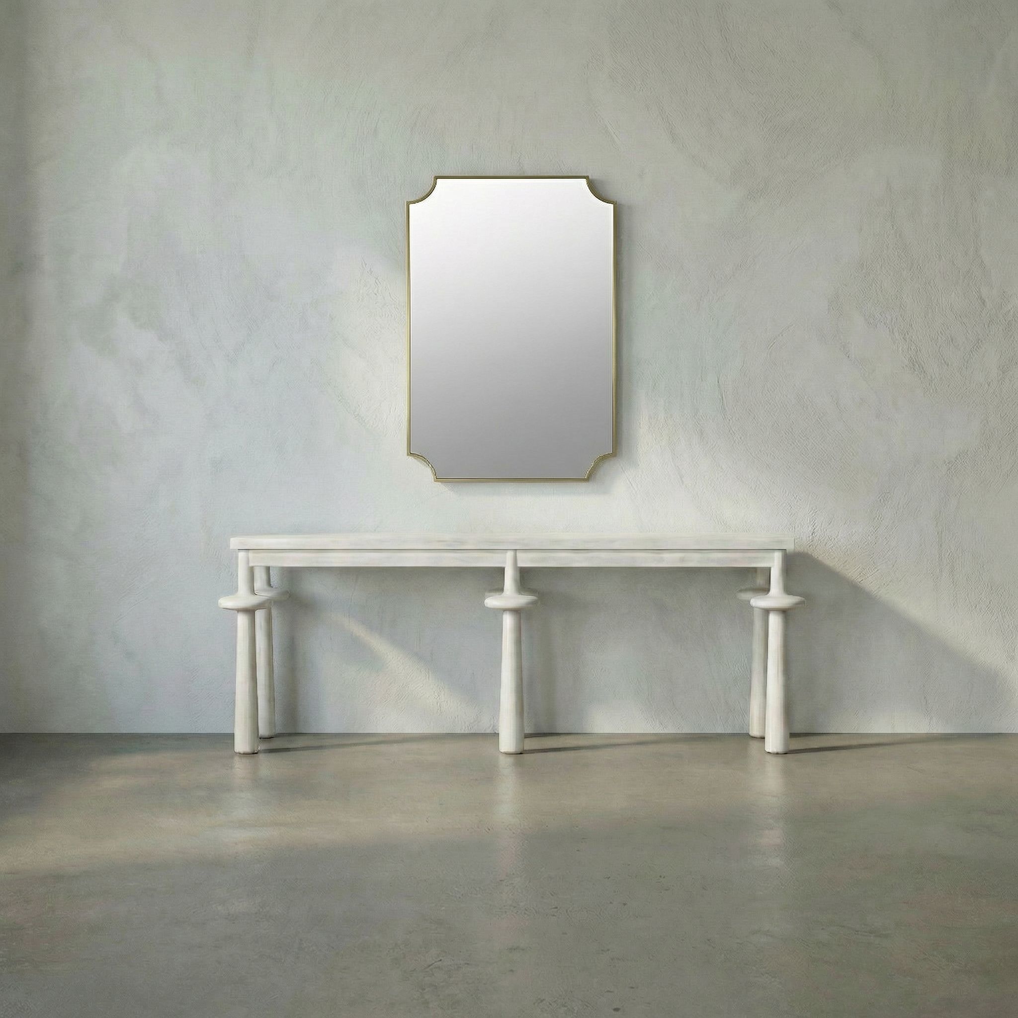 Convexed 46 X 30 inch Antique Brass Mirror