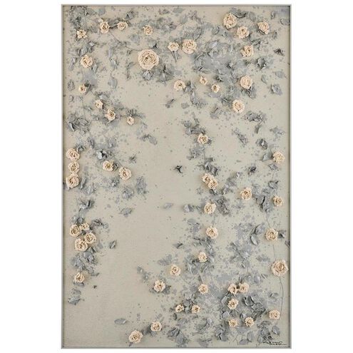 LM Zhou's Hanging Rose Garden 71 X 47.5 inch Oils and Original Art