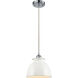 Ballston Adirondack LED 8 inch Oil Rubbed Bronze Mini Pendant Ceiling Light in Glossy White, Ballston