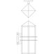 Bexley 1 Light 16.5 inch Antique Brass Outdoor Wall Mount in Frosted