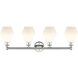 Cindyrella 4 Light 33 inch Polished Nickel Bath Vanity Light Wall Light in Cased Matte White
