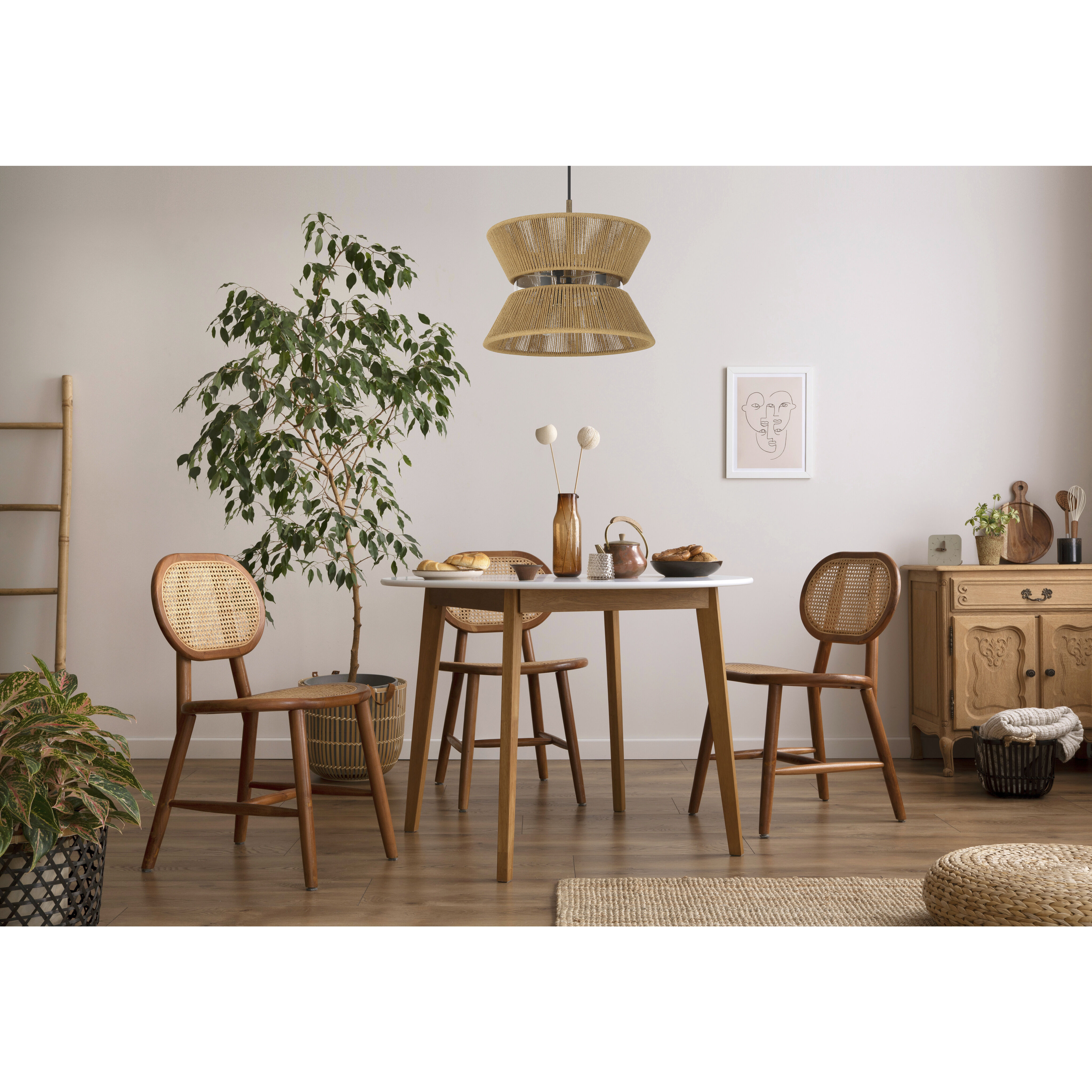 Serena 6 Light 24.13 inch Flat Black/Walnut Pendant Ceiling Light in Flat Black and Walnut