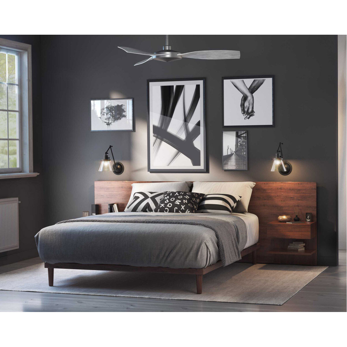 Hinton 18 inch 60.00 watt Matte Black Swing Arm Wall Light