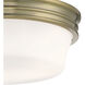 Galen 3 Light 14 inch Antique Brass Flush Mount Ceiling Light
