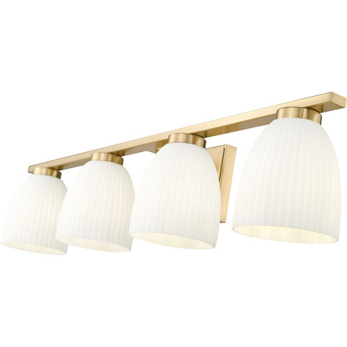 Naya 4 Light 32 inch Modern Gold Bath Vanity Light Wall Light