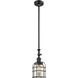 Franklin Restoration Bell Cage 1 Light 6 inch Matte Black Mini Pendant Ceiling Light in Incandescent, Silver Plated Mercury, Franklin Restoration