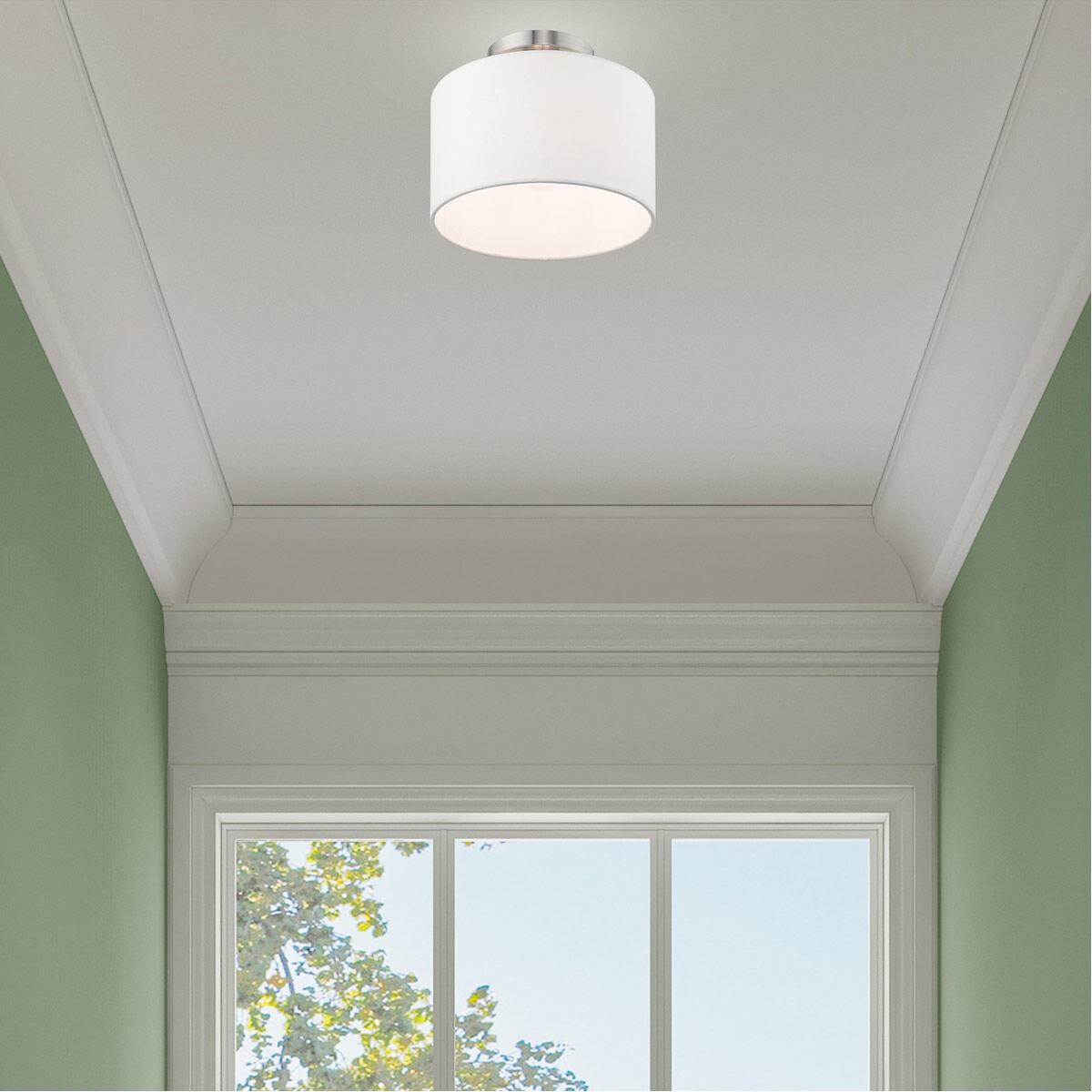 Clark 1 Light 10 inch Brushed Nickel Semi-Flush Mount Ceiling Light