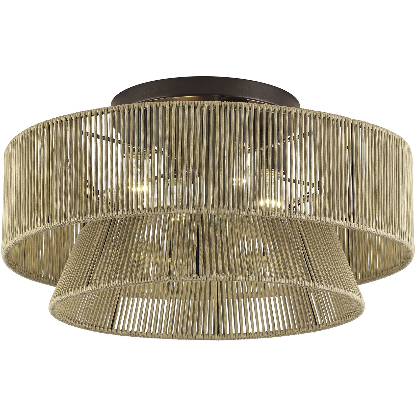 Florell 4 Light 21 inch English Bronze Semi Flush Mount Ceiling Light, Extra Large