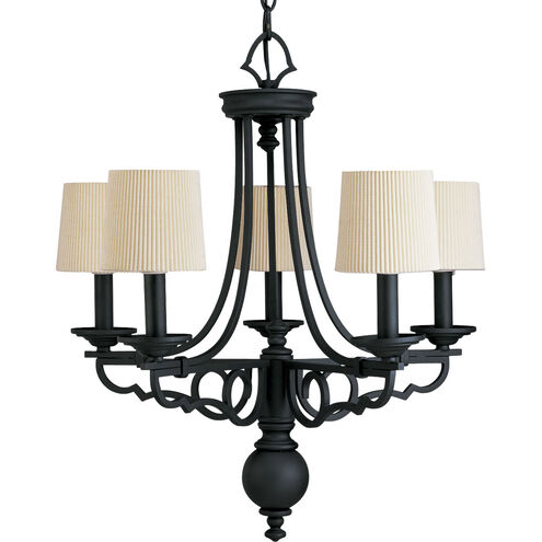 Meeting Street 5 Light 20 inch Forged Black Chandelier Ceiling Light