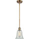 Ballston Hanover 1 Light 6 inch Brushed Brass Pendant Ceiling Light in Mouchette Glass, Ballston