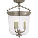 Thomas O'Brien Merchant 3 Light 11.25 inch Antique Nickel Semi-Flush Mount Ceiling Light